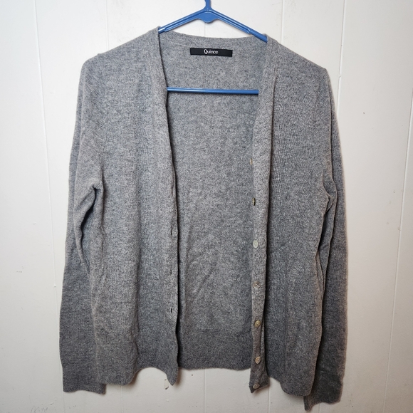 Quince Heather Gray Cashmere Cardigan Size Small - Picture 5 of 15